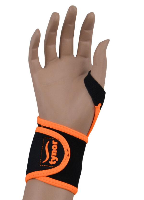 Muñequera deportiva con soporte para el pulgar
