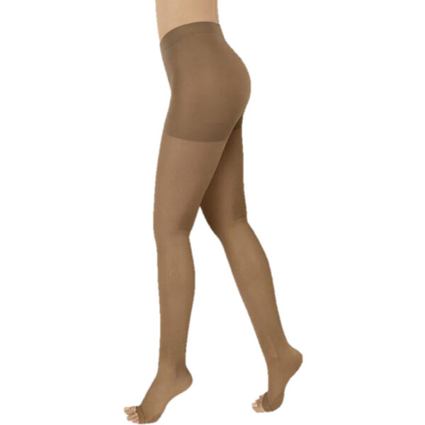 Pantimedia Dama Transparente con punta Abierta Mediana Compresión 15-20 mmHg